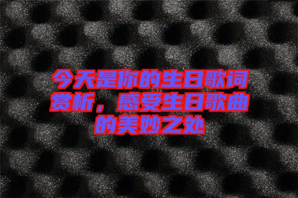 今天是你的生日歌詞賞析，感受生日歌曲的美妙之處