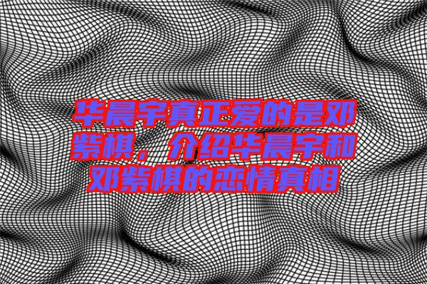 華晨宇真正愛的是鄧紫棋，介紹華晨宇和鄧紫棋的戀情真相