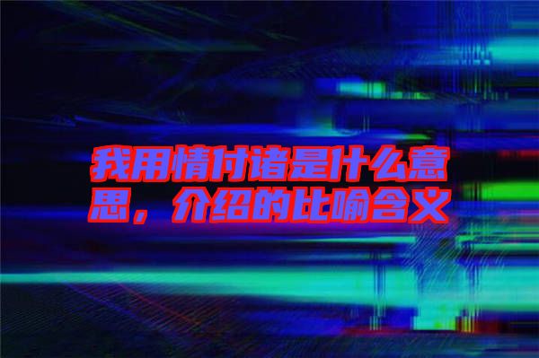 我用情付諸是什么意思，介紹的比喻含義