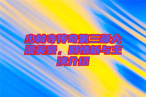 少林寺傳奇第三部大漠英豪，劇情析與主演介紹