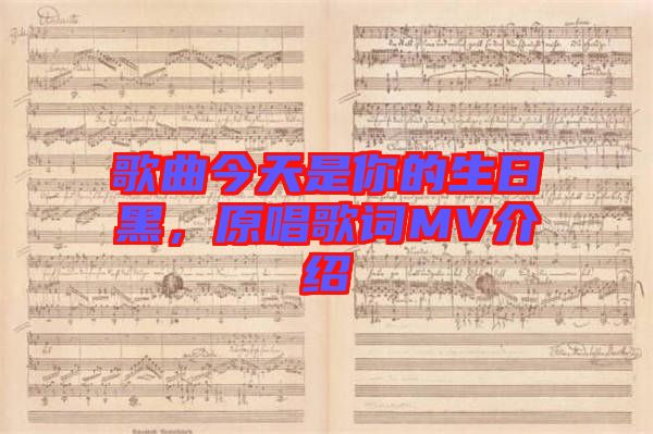 歌曲今天是你的生日黑，原唱歌詞MV介紹