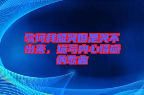 歌詞我想哭但是哭不出來，描寫內(nèi)心情感的歌曲