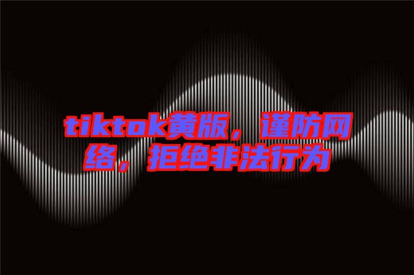 tiktok黃版，謹防網(wǎng)絡(luò)，拒絕非法行為