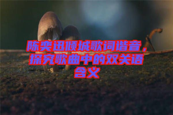陳奕迅傾城歌詞諧音，探究歌曲中的雙關(guān)語含義
