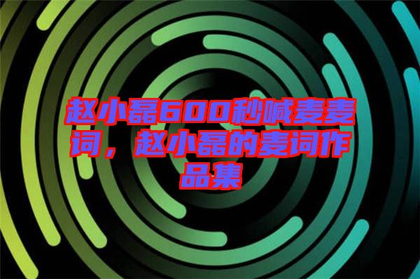 趙小磊600秒喊麥麥詞，趙小磊的麥詞作品集