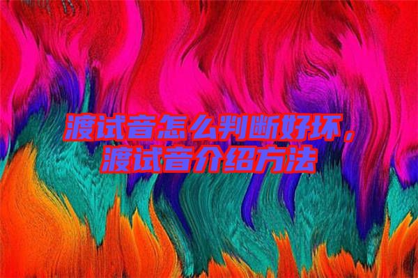渡試音怎么判斷好壞，渡試音介紹方法