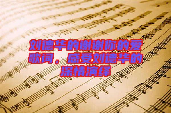 劉德華的謝謝你的愛歌詞，感受劉德華的深情演繹
