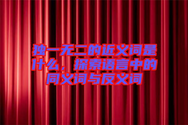 獨(dú)一無二的近義詞是什么，探索語言中的同義詞與反義詞