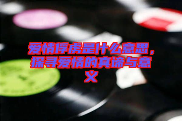 愛情俘虜是什么意思，探尋愛情的真諦與意義