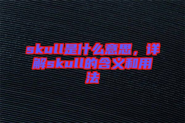 skull是什么意思，詳解skull的含義和用法