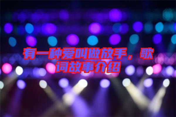 有一種愛叫做放手，歌詞故事介紹