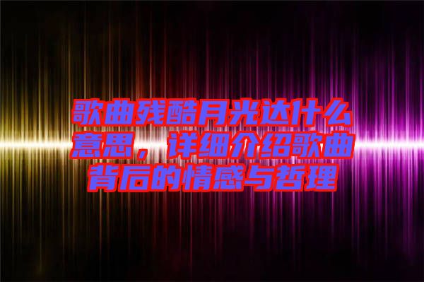 歌曲殘酷月光達(dá)什么意思，詳細(xì)介紹歌曲背后的情感與哲理