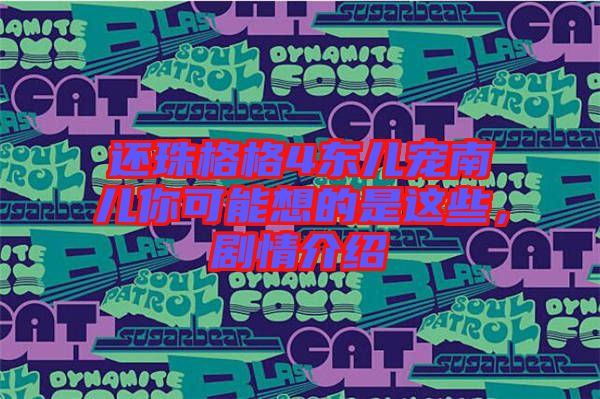 還珠格格4東兒寵南兒你可能想的是這些，劇情介紹