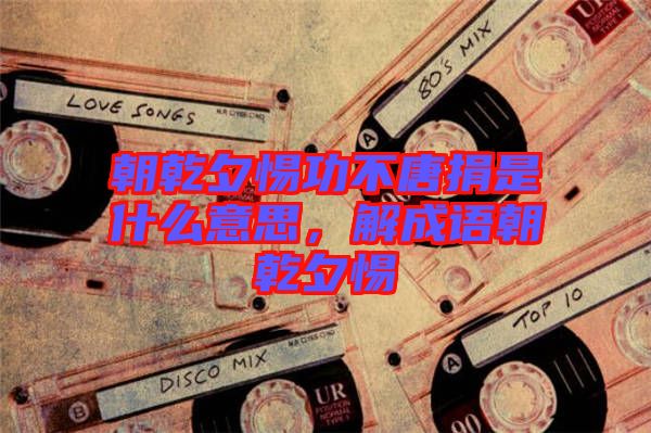 朝乾夕惕功不唐捐是什么意思，解成語朝乾夕惕