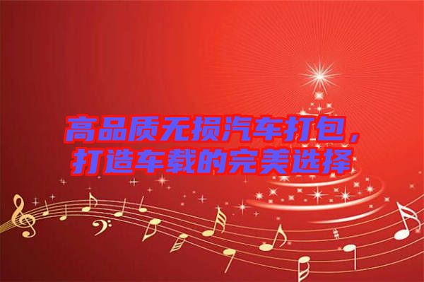高品質(zhì)無(wú)損汽車打包，打造車載的完美選擇
