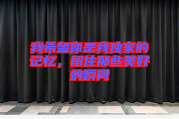我希望你是我獨(dú)家的記憶，留住那些美好的瞬間