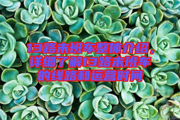 13路末班車整體介紹，詳細(xì)了解13路末班車的線路和運(yùn)營(yíng)時(shí)間