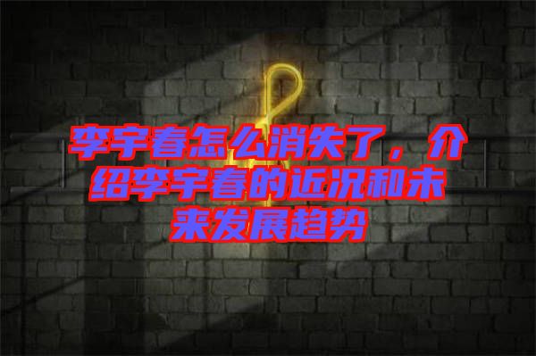 李宇春怎么消失了，介紹李宇春的近況和未來發(fā)展趨勢