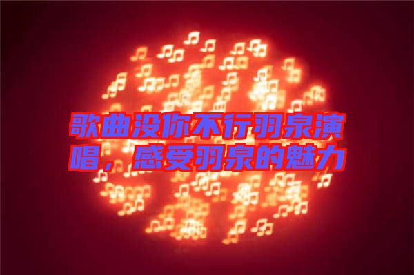 歌曲沒你不行羽泉演唱，感受羽泉的魅力