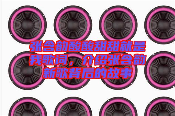 張含韻酸酸甜甜就是我歌詞，介紹張含韻新歌背后的故事