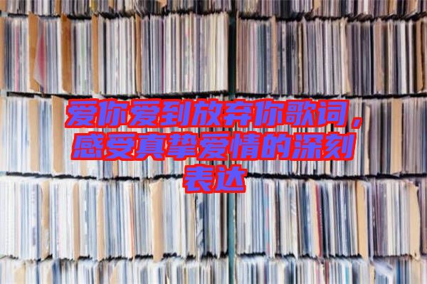 愛你愛到放棄你歌詞，感受真摯愛情的深刻表達(dá)