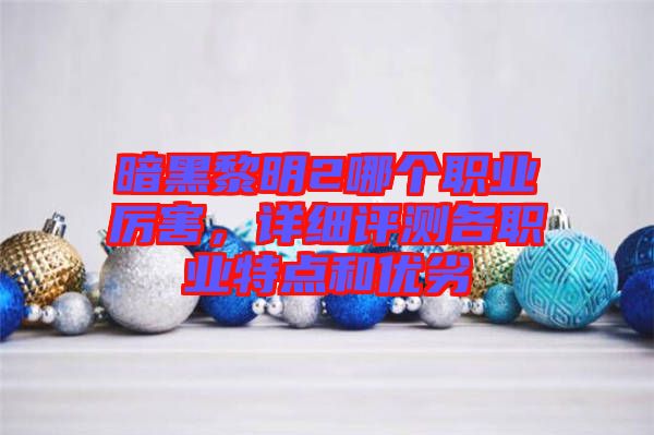 暗黑黎明2哪個職業(yè)厲害，詳細評測各職業(yè)特點和優(yōu)劣