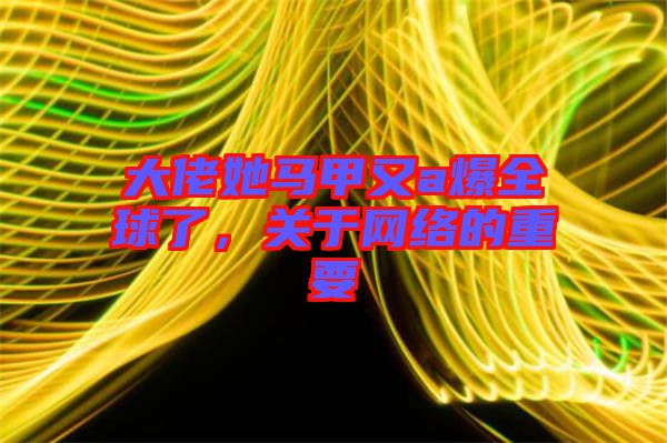 大佬她馬甲又a爆全球了，關(guān)于網(wǎng)絡(luò)的重要