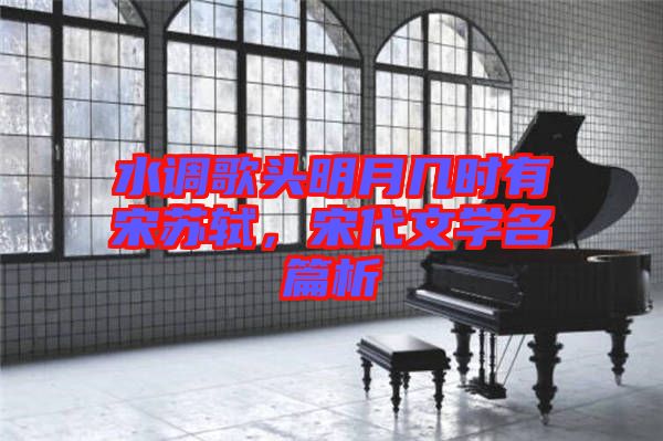 水調(diào)歌頭明月幾時有宋蘇軾，宋代文學(xué)名篇析