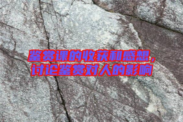 鑒賞課的收獲和感想，討論鑒賞對(duì)人的影響