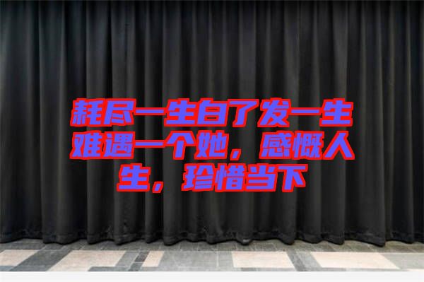 耗盡一生白了發(fā)一生難遇一個(gè)她，感慨人生，珍惜當(dāng)下