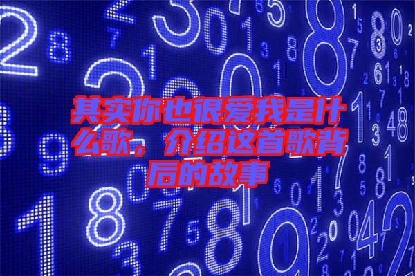 其實你也很愛我是什么歌，介紹這首歌背后的故事