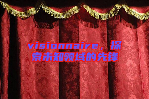 visionnaire，探索未知領(lǐng)域的先鋒