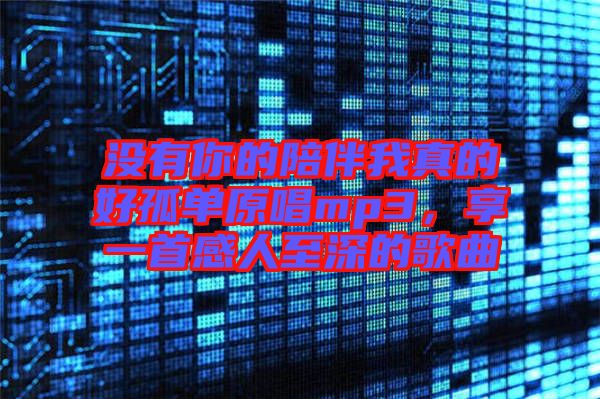 沒有你的陪伴我真的好孤單原唱mp3，享一首感人至深的歌曲