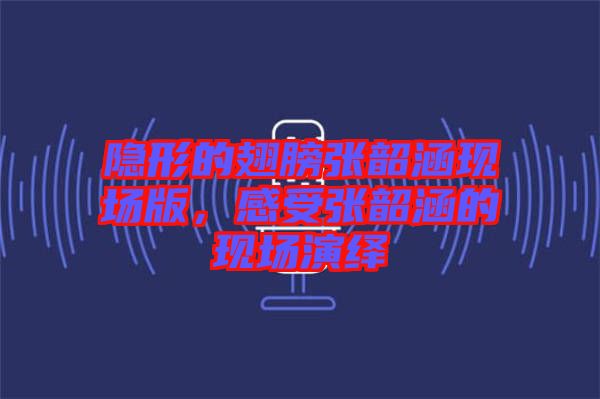 隱形的翅膀張韶涵現(xiàn)場版，感受張韶涵的現(xiàn)場演繹