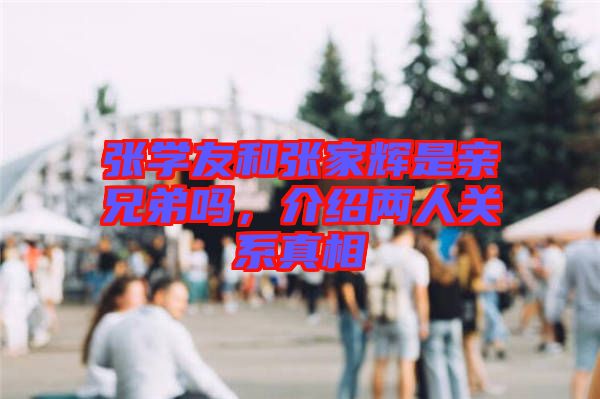 張學(xué)友和張家輝是親兄弟嗎，介紹兩人關(guān)系真相