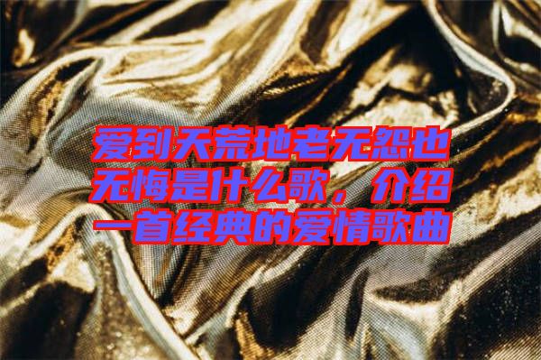 愛到天荒地老無怨也無悔是什么歌，介紹一首經(jīng)典的愛情歌曲
