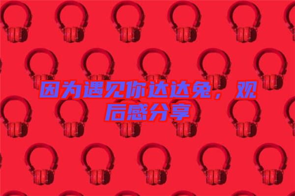 因?yàn)橛鲆?jiàn)你達(dá)達(dá)兔，觀后感分享