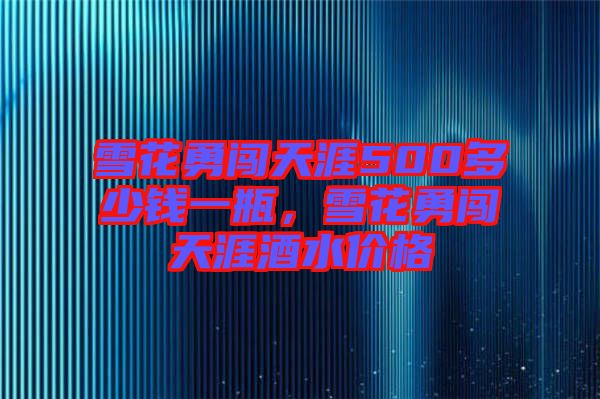 雪花勇闖天涯500多少錢一瓶，雪花勇闖天涯酒水價(jià)格