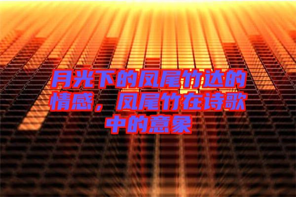 月光下的鳳尾竹達(dá)的情感，鳳尾竹在詩歌中的意象