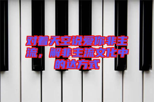 對著天空說愛你非主流，解非主流文化中的達方式