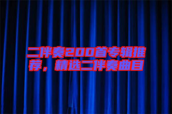 二伴奏200首專輯推薦，精選二伴奏曲目