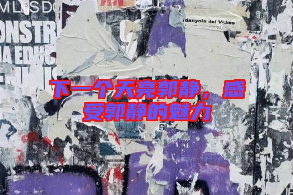 下一個天亮郭靜，感受郭靜的魅力