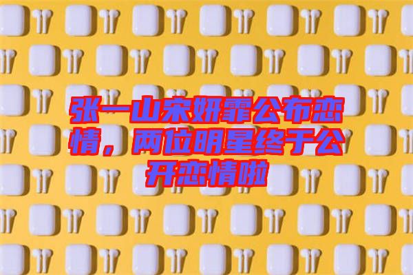 張一山宋妍霏公布戀情，兩位明星終于公開戀情啦