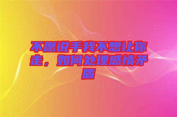 不愿說手我不想讓你走，如何處理感情矛盾