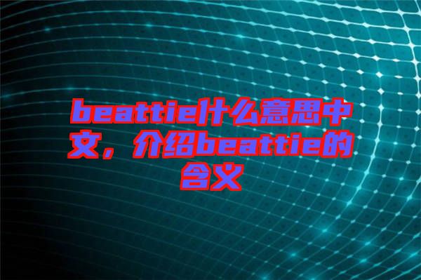 beattie什么意思中文，介紹beattie的含義