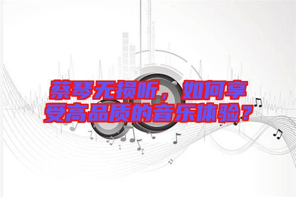 蔡琴無損聽，如何享受高品質(zhì)的音樂體驗？
