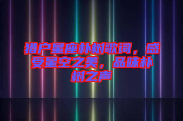 獵戶星座樸樹歌詞，感受星空之美，品味樸樹之聲