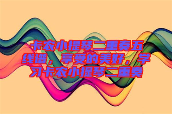 卡農(nóng)小提琴二重奏五線譜，享受的美好，學(xué)習(xí)卡農(nóng)小提琴二重奏