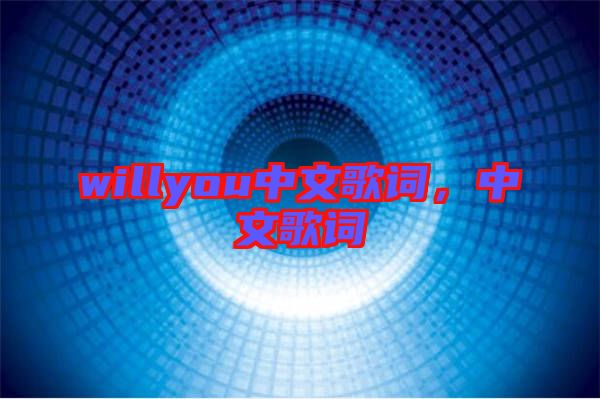 willyou中文歌詞，中文歌詞