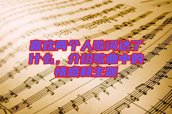 喜歡兩個(gè)人歌詞達(dá)了什么，介紹歌曲中的情感和主題